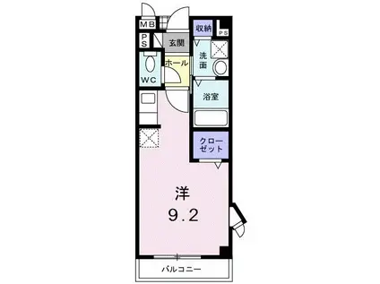 レーベンII(ワンルーム/2階)の間取り写真