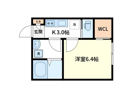 カーサ柴又(1K/1階)の間取り写真