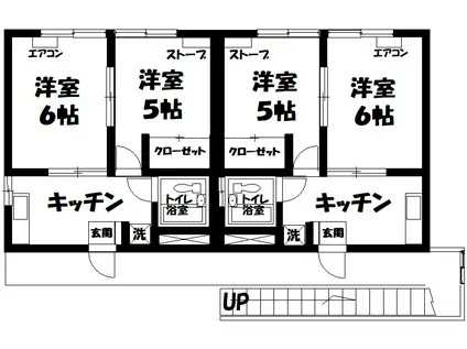 コーポシャルマン(2K/1階)の間取り写真