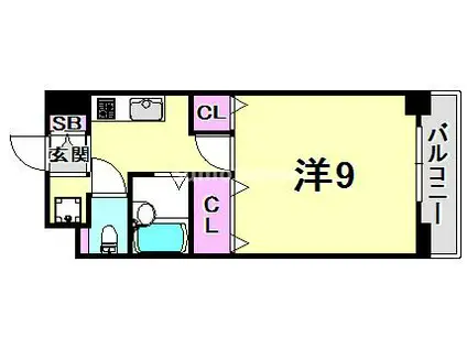 エストゥディオ甲子園口(1K/4階)の間取り写真