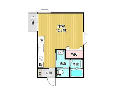 ライズ下奥井(ワンルーム/2階)の間取り写真