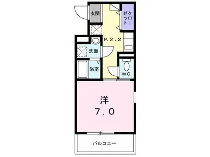 ロイヤルパーク(1K/3階)の間取り写真