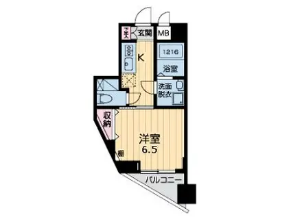 グラマシー京都(1K/2階)の間取り写真