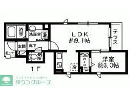 プランドール恵比寿(1LDK/1階)の間取り写真