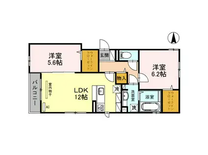 ラヴィベール(2LDK/1階)の間取り写真