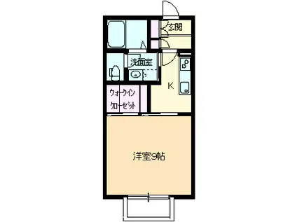 エトワール(1K/1階)の間取り写真