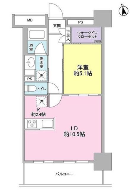 スタイリオ品川中延(1LDK/4階)の間取り写真