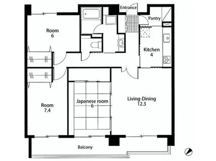 RUSSE田端不動坂(3LDK/4階)の間取り写真