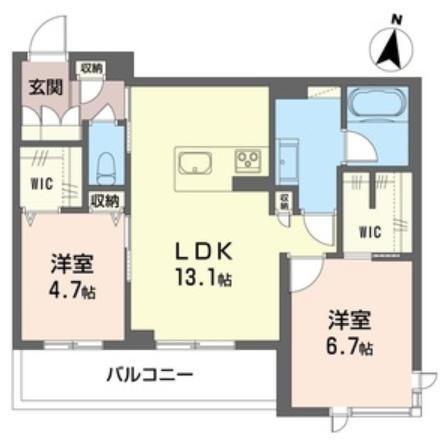 ラヴィエール浦和元町(2LDK/3階)の間取り写真
