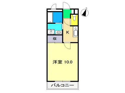 カレッジヒルズ(1K/1階)の間取り写真