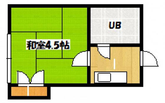 大石アパート(1K/1階)の間取り写真