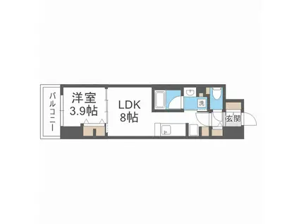 アーバネックス西本町(1LDK/3階)の間取り写真
