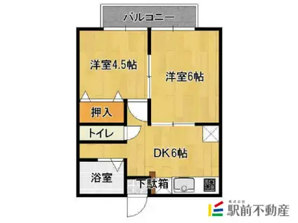 リゾートハイツ・末広(2DK/1階)の間取り写真