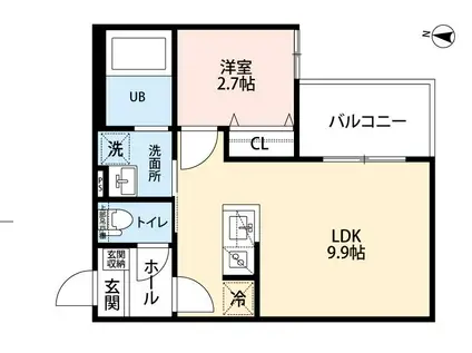 ROBOT HOME 向島本丸町(1LDK/2階)の間取り写真