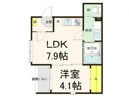 グランフォート(1LDK/3階)の間取り写真