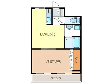 プライムハイツ(1LDK/2階)の間取り写真