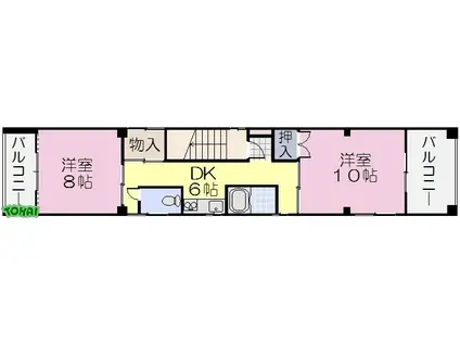 東ハイツ(2DK/3階)の間取り写真