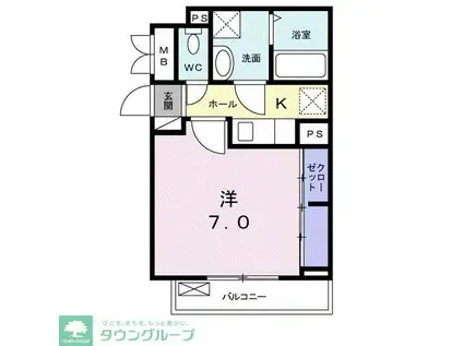 グラン エスポワール(1K/2階)の間取り写真