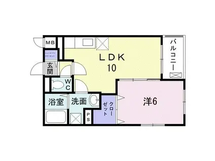 パークレスト(1LDK/1階)の間取り写真