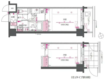 ZOOM戸越銀座(1K/3階)の間取り写真