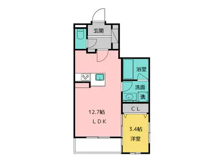 THE 1(1LDK/2階)の間取り写真