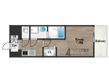 ファーストフィオーレ長田グランディール(1K/7階)の間取り写真