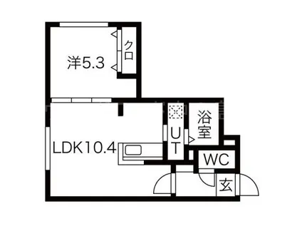 ALPHA東札幌PRIMO(1LDK/1階)の間取り写真
