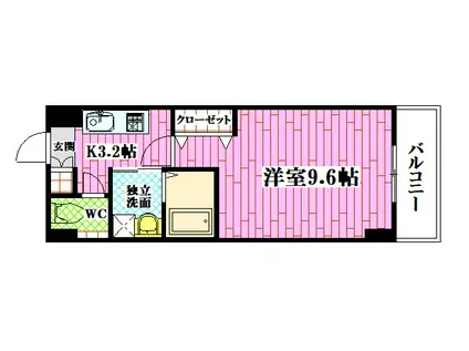 ザ・コーシン東原(1K/2階)の間取り写真