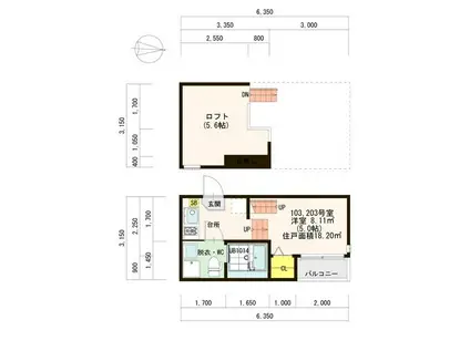 VILLETTA栄(1K/2階)の間取り写真