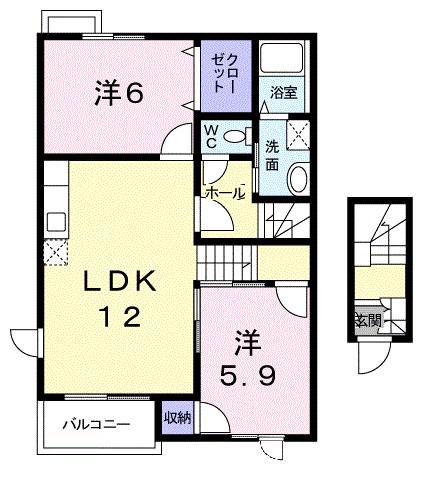 ベリエシティ I(2LDK/2階)の間取り写真