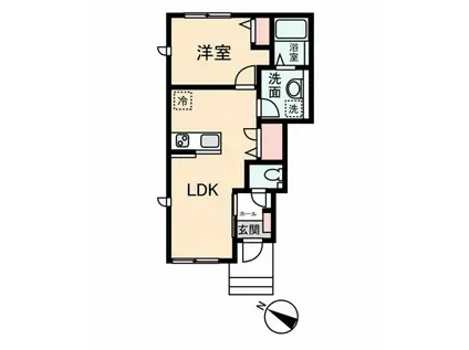 GRACA TERRACE(1LDK/1階)の間取り写真