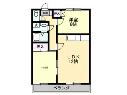 ウィンパレス鈴木II(2LDK/2階)の間取り写真