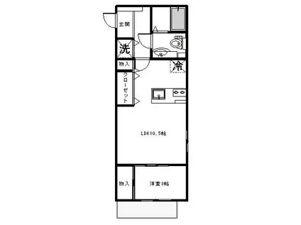 フォルテ市ヶ尾(1LDK/1階)の間取り写真