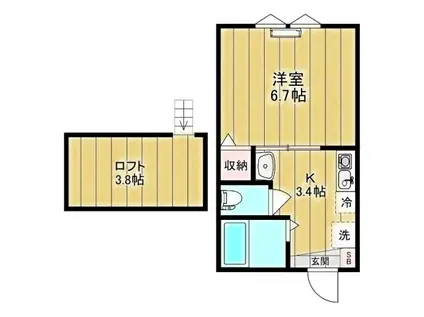 LOSA(1K/1階)の間取り写真