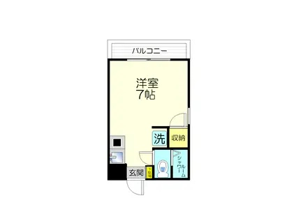 ＪＲ中央線 東中野駅 徒歩2分 3階建 築38年(ワンルーム/3階)の間取り写真