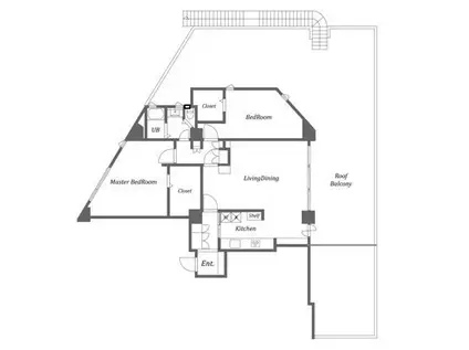 ヒルサイドレジデンス(2LDK/3階)の間取り写真