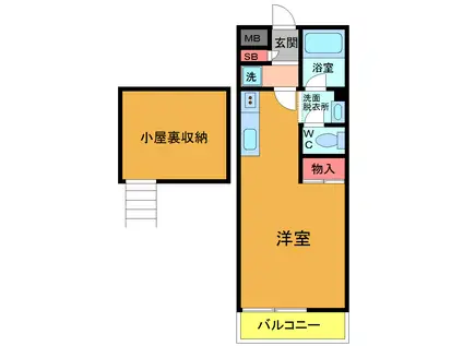 ダイレクト・メゾン原木中山(ワンルーム/2階)の間取り写真