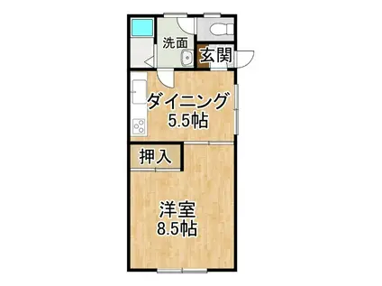 ドリームシャトー(1DK/2階)の間取り写真