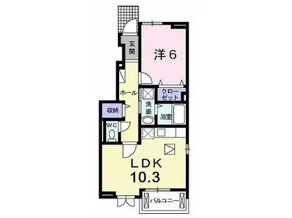 マーベラス・アンジュII(1LDK/1階)の間取り写真