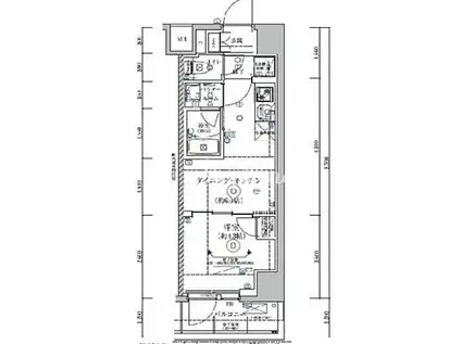 RELUXIA 亀戸(1DK/1階)の間取り写真