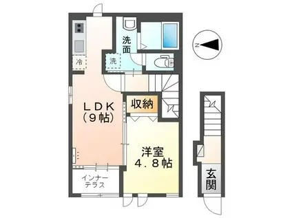 サウザンド クレーン(1LDK/2階)の間取り写真