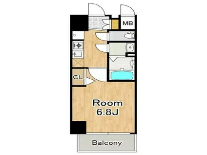 プレサンスOSAKA DOMESITYクロスティ(1K/4階)の間取り写真