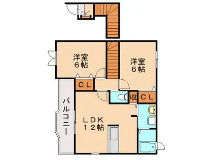 ドルチェII A(2LDK/2階)の間取り写真