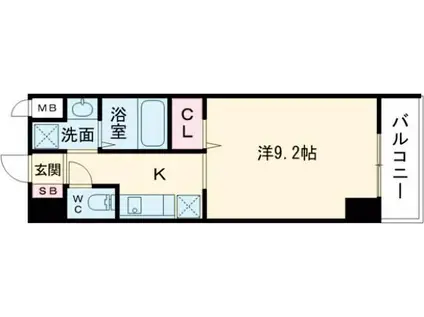 S-RESIDENCE宇品5丁目I(1K/6階)の間取り写真