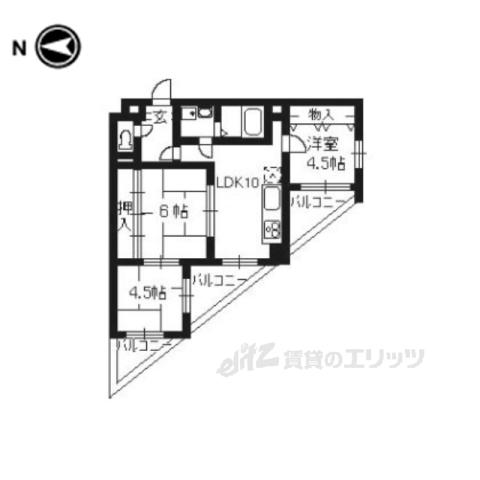 エレスパ24(3LDK/1階)の間取り写真