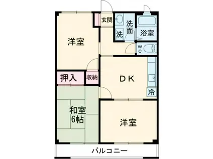 ファミール久野木I(3DK/2階)の間取り写真