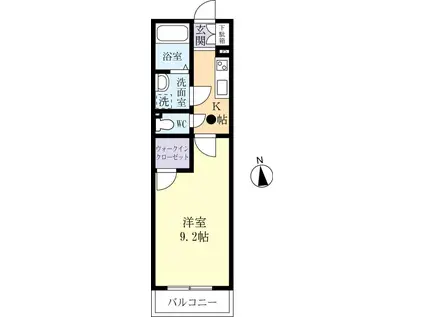 PRINCESS中央(1K/1階)の間取り写真