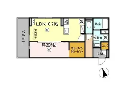 PREMILIFE須賀2(1LDK/3階)の間取り写真