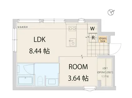 クアードロ三軒茶屋132(1LDK/4階)の間取り写真