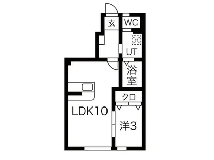 メゾンドショコラ(1LDK/1階)の間取り写真